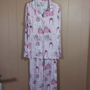 Star Wars Slumber Baby Yoda Grogu 2pc Pajamas SET Medium Munki Munki Christmas